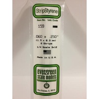 Evergreen - Styrene Strip White .060 X .250 X 14 - #159