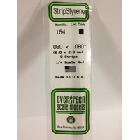 Evergreen - Styrene Strip White .080 X .080 X 14 - #164