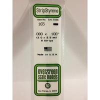 Evergreen - Styrene Strip White .080 X .100 X 14 - #165