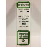 Evergreen - Styrene Strip White .080 X .125 X 14 - #166