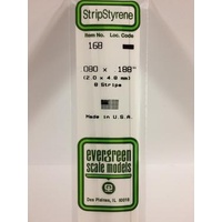 Evergreen - Styrene Strip White .080 X .188 X 14 - #168