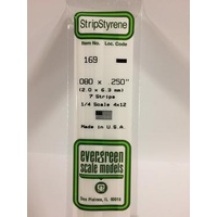 Evergreen - Styrene Strip White .080 X .250 X 14 - #169