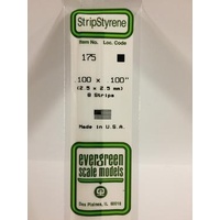 Evergreen - Styrene Strip White .100 X .100 X 14 - #175