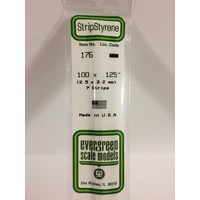Evergreen - Styrene Strip White .100 X .125 X 14 - #176