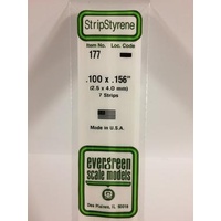 Evergreen - Styrene Strip White .100 X .156 X 14 - #177