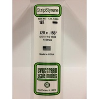Evergreen - Styrene Strip White .125 X .156 X 14 - #187