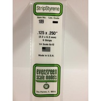 Evergreen - Styrene Strip White .125 X .250 X 14 - #189