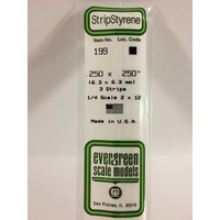 Evergreen - Styrene Strip White .250 X .250 X 14 - #199