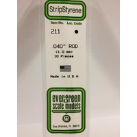 Evergreen - Styrene Rod White .040 X 14 - #211