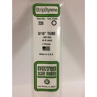 Evergreen - Round Styrene Tubing 3/16 X 14 - #226
