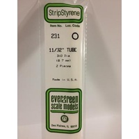 Evergreen - Round Styrene Tubing 11/32 X 14 - #231
