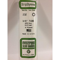 Evergreen - Round Styrene Tubing 3/8 X 14 - #232