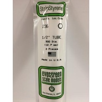 Evergreen - Round Styrene Tubing 1/2 X 14 - #236
