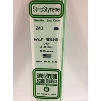 Evergreen - Styrene Half Round .040 X 14 - #240