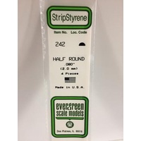 Evergreen - Styrene Half Round .080 X 14 - #242