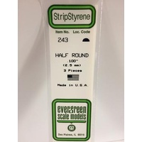 Evergreen - Styrene Half Round .100 X 14 - #243