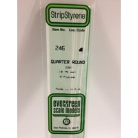 Evergreen - Styrene Quarter Round0 .030 X 14 - #246