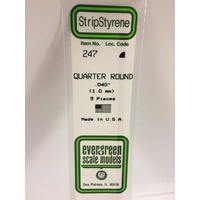 Evergreen - Styrene Quarter Round0 .040 X 14 - #247