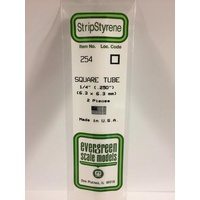 Evergreen - Square Styrene Tubing .250 X 14 - #254