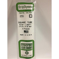 Evergreen - Square Styrene Tubing .312 X 14 - #255