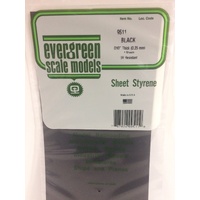 Evergreen - Black Styrene .010 Thick - #9511