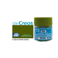 Mr Hobby - Aqueous Semi-Gloss Interior Green - Acrylic 10ml -  H-058