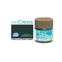 Mr Hobby - Aqueous Semi-Gloss Olive Drab Fs - Acrylic 10ml -  H-304