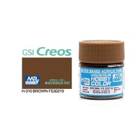 Mr Hobby - Aqueous Semi-Gloss Brown Fs 30219 - Acrylic 10ml -  H-310