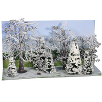 Heki - 10 Snow Pines/Trees mixed 7-14cm