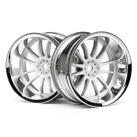 HPI - Work XSA 02C Wheel 26mm Chrome/White (9mm Offset) [3285]