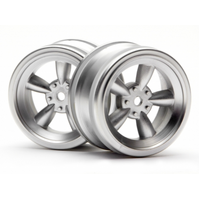 HPI - Vintage 5 Spoke Wheel 26mm Matte Chrome(0mm Offset) [3815]