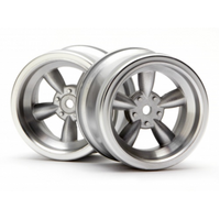 HPI - Vintage 5 Spoke Wheel 31mm (Wide) Matte Chrome (6mm Offset) [3820]