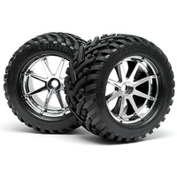 HPI - Mounted Goliath Tire 178X97mm On Blast Wheel Chrome [4727]