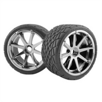HPI - Mounted Phaltline Tire 140X70mm On Blast Wheel Chrome [4729]