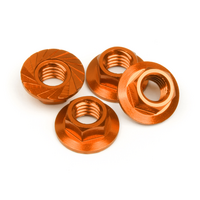 HPI - Serrated Flange Nut M4 (Orange/4Pcs) [87267]
