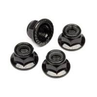 HPI - Flanged Lock Nut M5 (Black/4Pcs) [Z682]