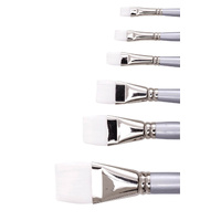 Jasart - White Taklon Flat Short Brush - Size 1/16