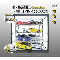 King Creation - Black Mirrored 4 Layer LED Display Case - KC7840MBLK