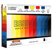 Lifecolor Essential Basic & Primary Colours Set 3 (Gloss) 6 Colour Acrylic Paint Set