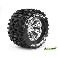 Pioneer - 1/8 MT Pioneer Rim And Tyre Chrome W/Offset