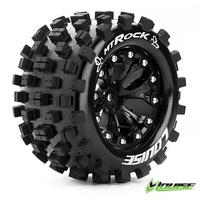 MT-Rock 2.8 tyre w/rim Black 12mm hex"