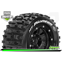 MFT MAXX MT-PIONEER MONSTER TRUCK TIRE SOFT 1/2in OFFSET BEAD-LOCK BLACK RIM 17mm hex 2pc