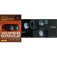 Moebius - 1018 1/25 Super Single Trailer Wheel & Tire Set Plastic Model Kit