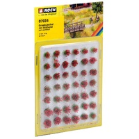 Noch - Grass Tufts Mini Set “Blooming” Red, 42 Pieces, 6mm