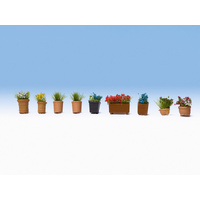 Noch - HO Flowers In Pots 9 Flower Pots