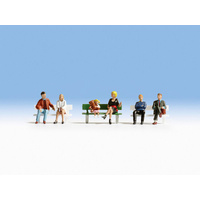 Noch - HO Sitting People (With One Bench)