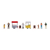 Noch - HO Themed Figures Set "Ice Cream & Hotdog Van" 