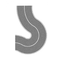 Noch - HO Federal Road Curve Grey, 2 Pieces, each 8cm Wide