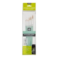 Pebeo - Round Poly Brushes 6 Pce