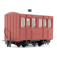 Peco -  OO-9 GVT 4wheel encl.side coach Red - GR500UR